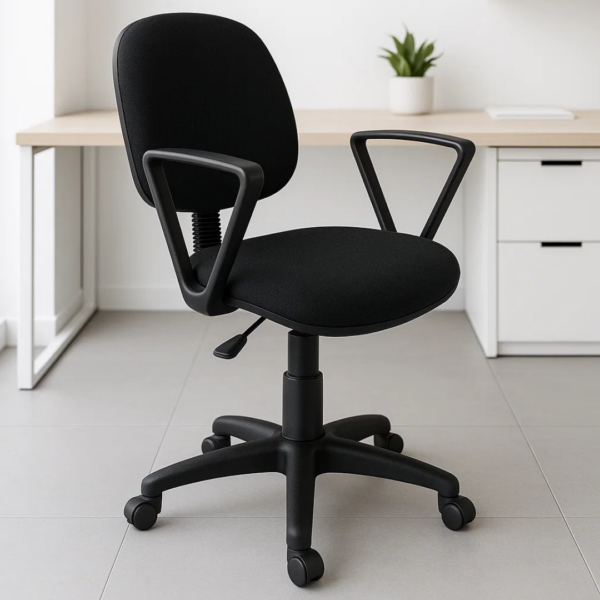 Silla Operativa Regia con Brazos 1011 Color Negra Tela Mini