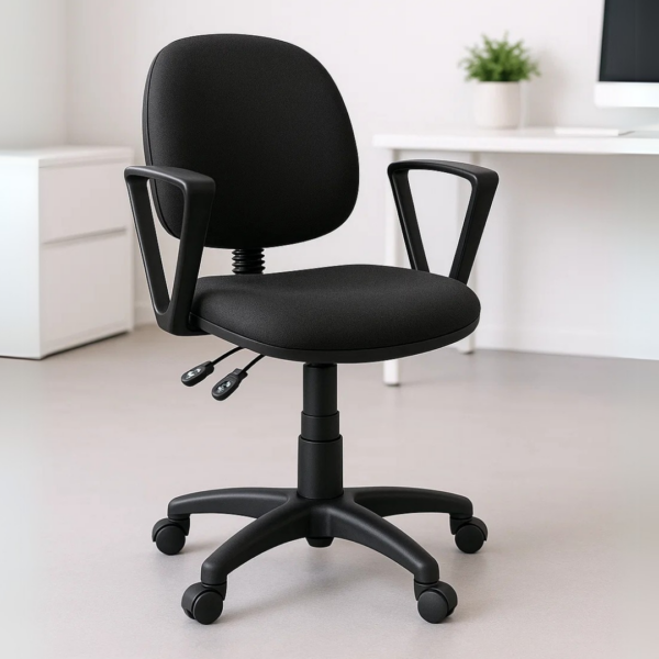 Silla Operativa con Brazos Regia 1012 Tela Negro