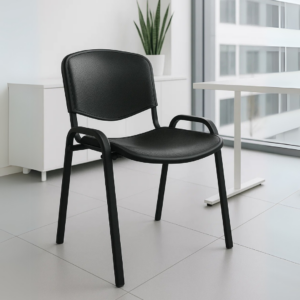 Silla de Visita Allegro sin Brazos, Asiento y Respaldo en Plástico Negro