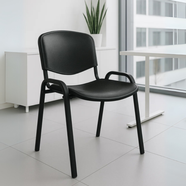 Silla de Visita Allegro sin Brazos, Asiento y Respaldo en Plástico Negro