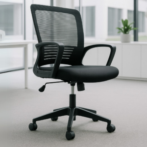 Silla Operativa H3 Mesh y Tela Negra Estructura Negra