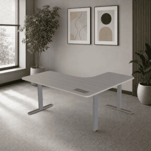 Escritorio Elevable en L 529 Livello 180x155cm - Ceniza