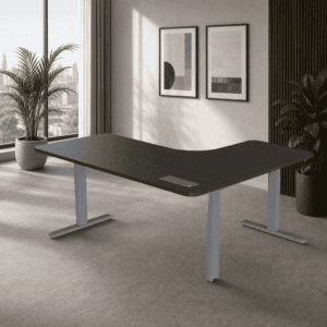 Escritorio Elevable en L 529 Livello 180x155cm - Ebano Boreal
