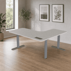 Escritorio Elevable en L 529 Livello 180x155cm - Encino Polar