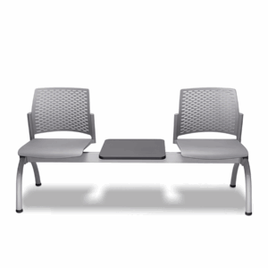 Banca Rewind 3 Plazas Con Mesa Color Gris Estructura Gris