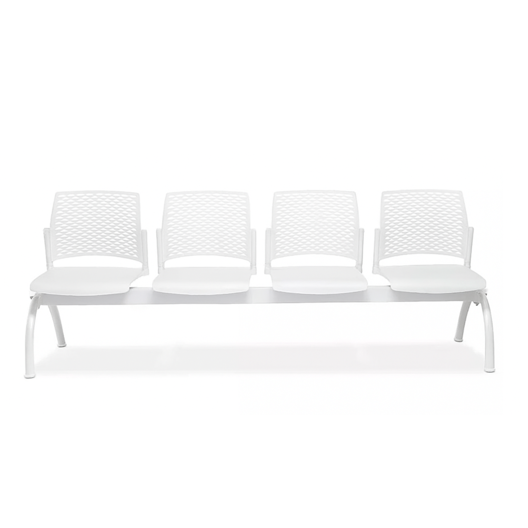 Banca Rewind 4 Plazas Color Blanco Estructura Cromo