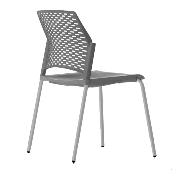 Silla de Visita Rewind Color Blanco Estructura Gris - Image 2