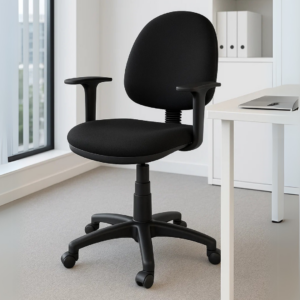 Silla Operativa E101 con Brazos fijo en Tela Mini Color Negro
