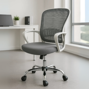 Silla Operativa E105 Mesh y Tela Color Gris