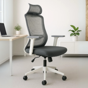 Silla Ejecutiva H7 Mesh Color Gris Estructura Blanca