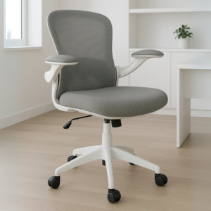 Silla Operativa H6 Mesh y Tela Gris Estrucutra Blanca