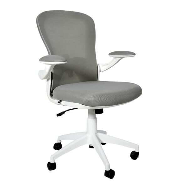 Silla Operativa H6 Mesh y Tela Gris Estrucutra Blanca - Image 2