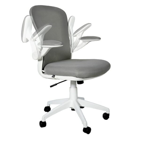 Silla Operativa H6 Mesh y Tela Gris Estrucutra Blanca - Image 3