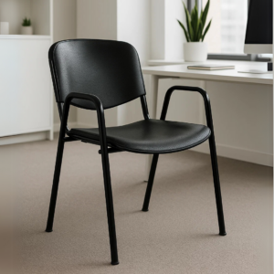 Silla de Visita con Brazos Genova plastico Negro