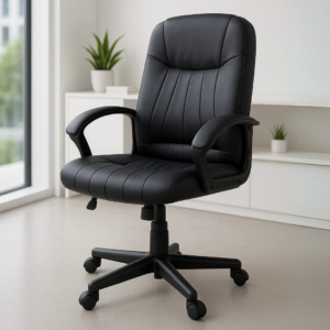 Silla SemiEjecutiva Alfa en vinipiel Color Negro