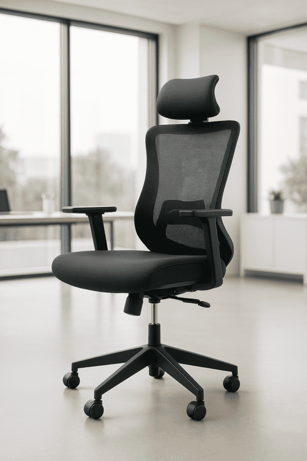 Silla Ejecutiva E106 Mesh y Tela Color Negro - Image 6