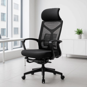 Silla Ejecutiva S81 con Descansa Pies Mesh y Tela Negro