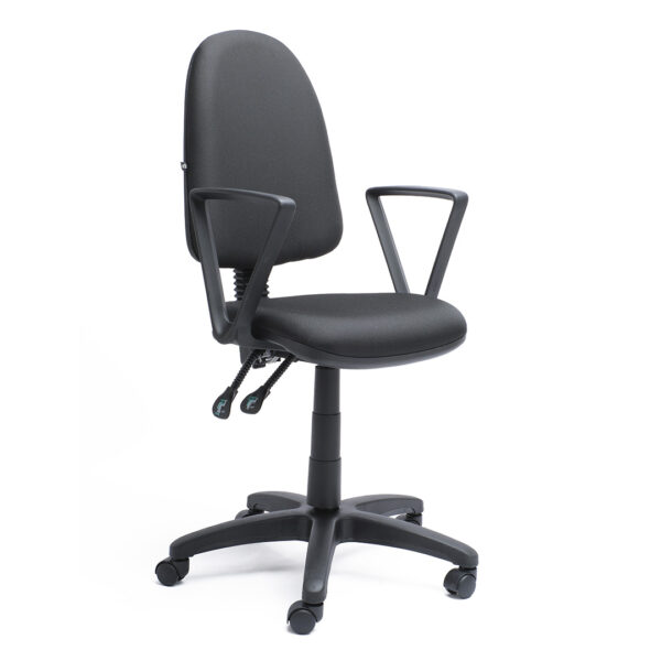 Silla Operativa con Brazos Clasica 1512 Tela Mini Color Negro - Image 2
