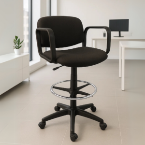 Silla Cajero Allegro con Brazos en Tela Adison Color Plomo