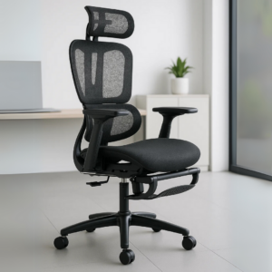Silla Ejecutiva Nexus en Mesh Negro con Descansa Pies