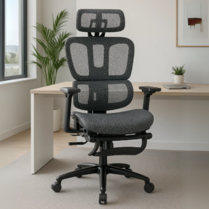 Silla Ejecutiva Nexus en Mesh Gris con Descansa Pies