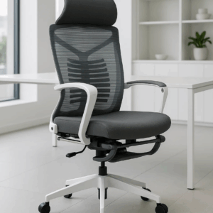 Silla Ejecutiva S81 con Descansa Pies Mesh y Tela Gris