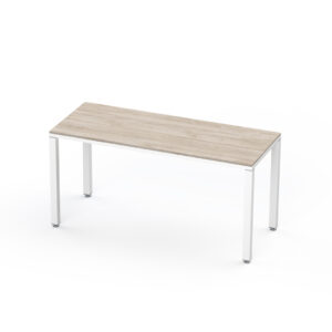 Escritorio Sencillo Billydesk 150x60 cm Encino Polar Estructura Metálica Blanco
