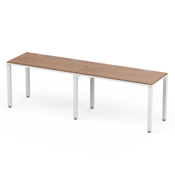 Módulo Lineal Billydesk 240x60 cm de Melamina Monarca y Estructura Metálica Blanco