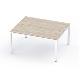Sala de juntas 6 personas Billydesk 150 cm Encino Polar Estructura Blanca