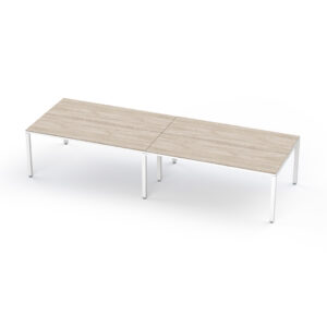 Sala de juntas 10 personas Billydesk 360 cm Encino Polar Estructura Blanca