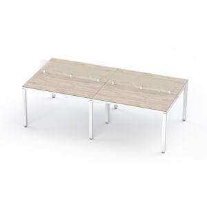 Configuración Telemarketing Billydesk para 4 personas 240 cm (Encino Polar-Blanca)