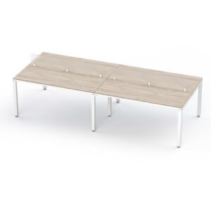 Configuración Telemarketing Billydesk 4 personas 300 cm (Encino Polar-Blanco)