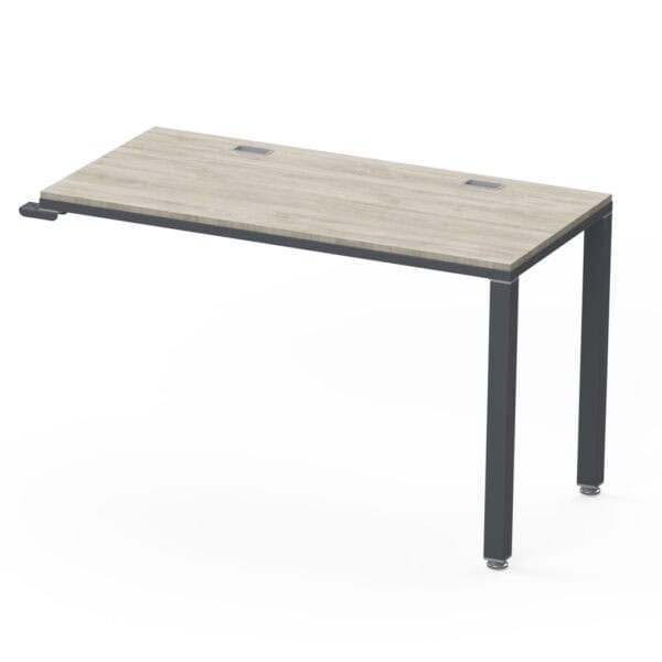 Extensión lineal 120 cm de Melamina Encino Polar y Estructura Metálica Oxford