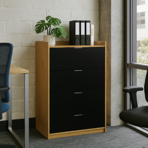 Archivero Horizontal Fijo con 4 gavetas y 1 entrepaño (Monarca)