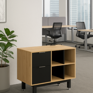 Credenza Alta con Papelera y Archivo 90 x 75 cm (Izquierdo, Monarca)