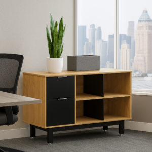 Credenza Alta con Papelera y Archivo 120 x 75 cm (Izquierdo, Monarca)