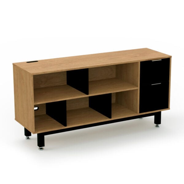 Credenza Alta con Papelera y Archivo 150 x 75 cm (Derecho, Monarca)