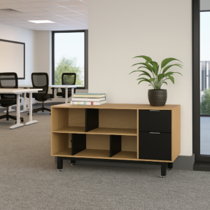 Credenza Alta con Papelera y Archivo 150 x 75 cm (Derecho, Monarca)