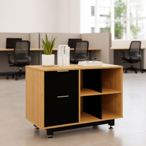 Credenza Baja con Papelera y Archivo 90 x 67.5 cm (Izquierdo, Monarca)