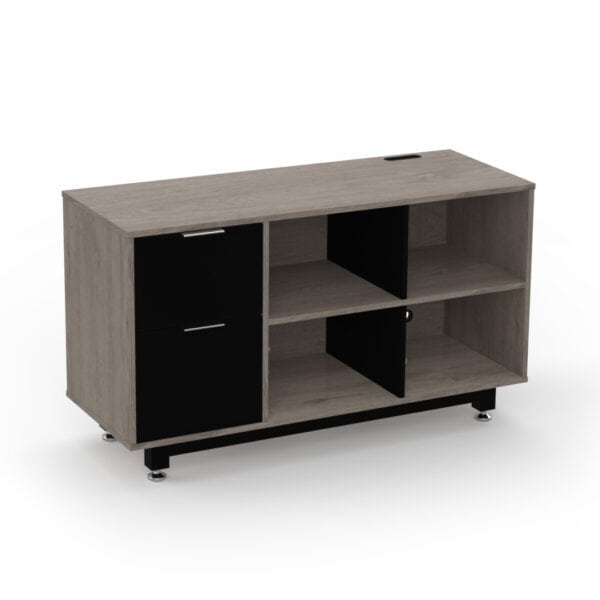 Credenza Baja con Papelera y Archivo 120 x 67.5 cm (Izquierdo, Ceniza)