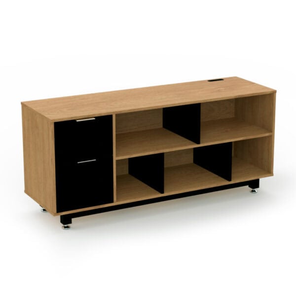 Credenza Baja con Papelera y Archivo 150 x 67.5 cm (Izquierdo, Monarca)