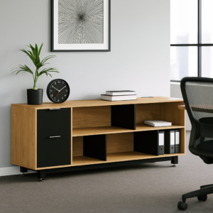 Credenza Baja con Papelera y Archivo 180 x 67.5 cm (Izquierdo, Monarca)