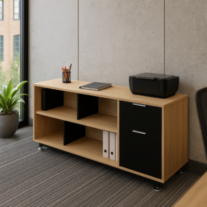 Credenza Baja con Papelera y Archivo 150 x 67.5 cm (Derecho, Monarca)