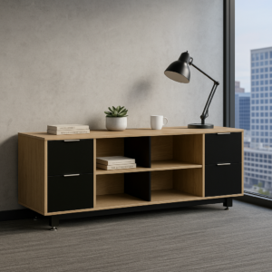 Credenza Baja con Doble Papelera y Archivo 180 x 67.5 cm (Monarca)