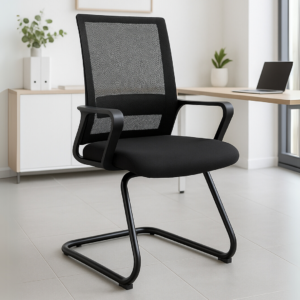 Silla visita Trineo Respaldo Mesh Asiento Negro