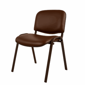 Silla de Visita Allegro sin Brazos en Vinipiel Color Café