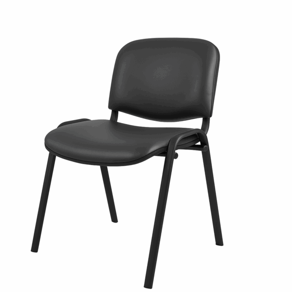 Silla de Visita Allegro sin Brazos en Vinipiel Color Gris Fuerte