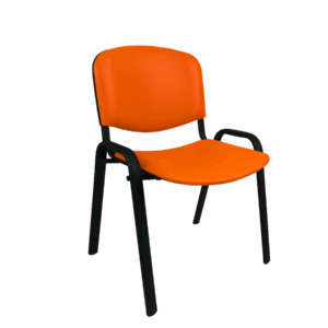 Silla de Visita Allegro sin Brazos, Asiento y Respaldo en Plástico Naranja