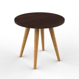 Mesa Circular Central Mod. 900 (Melamina LI Color Caoba Estructura Silver)