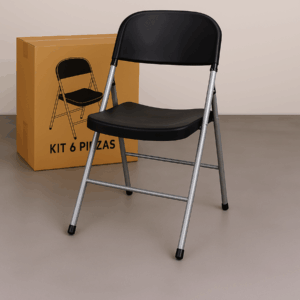 Kit 6 Piezas Silla Plegable (Negro)